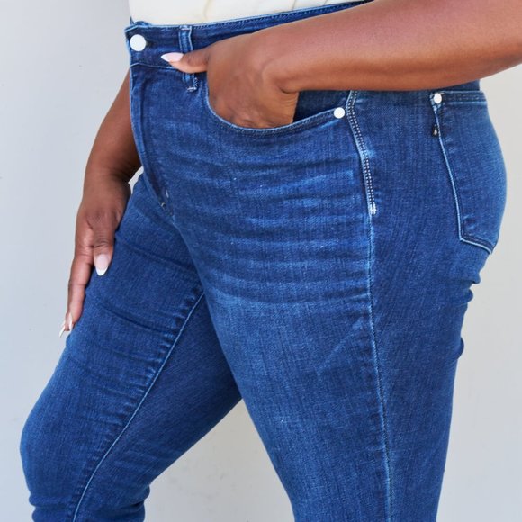 Judy Blue Jeans Judy Blue Marie Full Size Mid Rise Crinkle Ankle Detail Skinny Jeans Poshmark